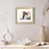 image:imageAmericanflat 8x8 Picture Frame  Matted to 5x5  Engineered Wood  White  Shatterresistant glass wall or tabletop display with included easel sawtooth hangers included secure turntab backingGold