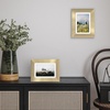 image:imageAmericanflat 8x8 Picture Frame  Matted to 5x5  Engineered Wood  White  Shatterresistant glass wall or tabletop display with included easel sawtooth hangers included secure turntab backingGold