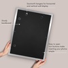 image:imageAmericanflat 8x8 Picture Frame  Matted to 5x5  Engineered Wood  White  Shatterresistant glass wall or tabletop display with included easel sawtooth hangers included secure turntab backingSilver