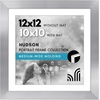 image:imageAmericanflat 8x8 Picture Frame  Matted to 5x5  Engineered Wood  White  Shatterresistant glass wall or tabletop display with included easel sawtooth hangers included secure turntab backingSilver