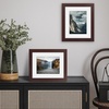 image:imageAmericanflat 8x8 Picture Frame  Matted to 5x5  Engineered Wood  White  Shatterresistant glass wall or tabletop display with included easel sawtooth hangers included secure turntab backingMahogany