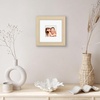 image:imageAmericanflat 8x8 Picture Frame  Matted to 5x5  Engineered Wood  White  Shatterresistant glass wall or tabletop display with included easel sawtooth hangers included secure turntab backingNatural Oak