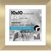 image:imageAmericanflat 8x8 Picture Frame  Matted to 5x5  Engineered Wood  White  Shatterresistant glass wall or tabletop display with included easel sawtooth hangers included secure turntab backingGold