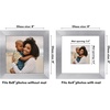 image:imageAmericanflat 8x8 Picture Frame  Matted to 5x5  Engineered Wood  White  Shatterresistant glass wall or tabletop display with included easel sawtooth hangers included secure turntab backingSilver