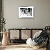 image:imageAmericanflat 8x8 Picture Frame  Matted to 5x5  Engineered Wood  White  Shatterresistant glass wall or tabletop display with included easel sawtooth hangers included secure turntab backingSilver