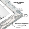 image:imageAmericanflat 8x8 Picture Frame  Matted to 5x5  Engineered Wood  White  Shatterresistant glass wall or tabletop display with included easel sawtooth hangers included secure turntab backingDistressed White