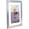 image:imageAmericanflat 8x8 Picture Frame  Matted to 5x5  Engineered Wood  White  Shatterresistant glass wall or tabletop display with included easel sawtooth hangers included secure turntab backingSilver