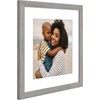 image:imageAmericanflat 8x8 Picture Frame  Matted to 5x5  Engineered Wood  White  Shatterresistant glass wall or tabletop display with included easel sawtooth hangers included secure turntab backingGrey Wood