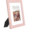 image:imageAmericanflat 8x8 Picture Frame  Matted to 5x5  Engineered Wood  White  Shatterresistant glass wall or tabletop display with included easel sawtooth hangers included secure turntab backingPink