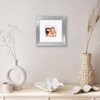 image:imageAmericanflat 8x8 Picture Frame  Matted to 5x5  Engineered Wood  White  Shatterresistant glass wall or tabletop display with included easel sawtooth hangers included secure turntab backingSilver