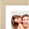 image:imageAmericanflat 8x8 Picture Frame  Matted to 5x5  Engineered Wood  White  Shatterresistant glass wall or tabletop display with included easel sawtooth hangers included secure turntab backingNatural Oak