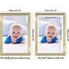 image:imageAmericanflat 8x8 Picture Frame  Matted to 5x5  Engineered Wood  White  Shatterresistant glass wall or tabletop display with included easel sawtooth hangers included secure turntab backingGold