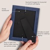 image:imageAmericanflat 8x8 Picture Frame  Matted to 5x5  Engineered Wood  White  Shatterresistant glass wall or tabletop display with included easel sawtooth hangers included secure turntab backingBlue