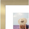 image:imageAmericanflat 8x8 Picture Frame  Matted to 5x5  Engineered Wood  White  Shatterresistant glass wall or tabletop display with included easel sawtooth hangers included secure turntab backingGold