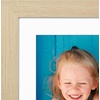 image:imageAmericanflat 8x8 Picture Frame  Matted to 5x5  Engineered Wood  White  Shatterresistant glass wall or tabletop display with included easel sawtooth hangers included secure turntab backingNatural Oak