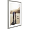 image:imageAmericanflat 8x8 Picture Frame  Matted to 5x5  Engineered Wood  White  Shatterresistant glass wall or tabletop display with included easel sawtooth hangers included secure turntab backingGrey Wood