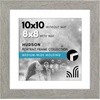 image:imageAmericanflat 8x8 Picture Frame  Matted to 5x5  Engineered Wood  White  Shatterresistant glass wall or tabletop display with included easel sawtooth hangers included secure turntab backingGrey Wood