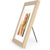 image:imageAmericanflat 8x8 Picture Frame  Matted to 5x5  Engineered Wood  White  Shatterresistant glass wall or tabletop display with included easel sawtooth hangers included secure turntab backingNatural Oak