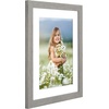 image:imageAmericanflat 8x8 Picture Frame  Matted to 5x5  Engineered Wood  White  Shatterresistant glass wall or tabletop display with included easel sawtooth hangers included secure turntab backingGrey Wood