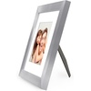 image:imageAmericanflat 8x8 Picture Frame  Matted to 5x5  Engineered Wood  White  Shatterresistant glass wall or tabletop display with included easel sawtooth hangers included secure turntab backingSilver
