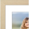 image:imageAmericanflat 8x8 Picture Frame  Matted to 5x5  Engineered Wood  White  Shatterresistant glass wall or tabletop display with included easel sawtooth hangers included secure turntab backingNatural Oak