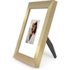 image:imageAmericanflat 8x8 Picture Frame  Matted to 5x5  Engineered Wood  White  Shatterresistant glass wall or tabletop display with included easel sawtooth hangers included secure turntab backingGold