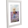 image:imageAmericanflat 8x8 Picture Frame  Matted to 5x5  Engineered Wood  White  Shatterresistant glass wall or tabletop display with included easel sawtooth hangers included secure turntab backingWhite