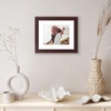 image:imageAmericanflat 8x8 Picture Frame  Matted to 5x5  Engineered Wood  White  Shatterresistant glass wall or tabletop display with included easel sawtooth hangers included secure turntab backingMahogany