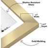 image:imageAmericanflat 8x8 Picture Frame  Matted to 5x5  Engineered Wood  White  Shatterresistant glass wall or tabletop display with included easel sawtooth hangers included secure turntab backingGold