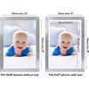 image:imageAmericanflat 8x8 Picture Frame  Matted to 5x5  Engineered Wood  White  Shatterresistant glass wall or tabletop display with included easel sawtooth hangers included secure turntab backingSilver