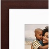 image:imageAmericanflat 8x8 Picture Frame  Matted to 5x5  Engineered Wood  White  Shatterresistant glass wall or tabletop display with included easel sawtooth hangers included secure turntab backingMahogany