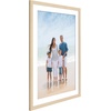 image:imageAmericanflat 8x8 Picture Frame  Matted to 5x5  Engineered Wood  White  Shatterresistant glass wall or tabletop display with included easel sawtooth hangers included secure turntab backingNatural Oak