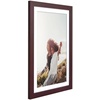 image:imageAmericanflat 8x8 Picture Frame  Matted to 5x5  Engineered Wood  White  Shatterresistant glass wall or tabletop display with included easel sawtooth hangers included secure turntab backingMahogany