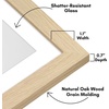 image:imageAmericanflat 8x8 Picture Frame  Matted to 5x5  Engineered Wood  White  Shatterresistant glass wall or tabletop display with included easel sawtooth hangers included secure turntab backingNatural Oak