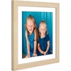 image:imageAmericanflat 8x8 Picture Frame  Matted to 5x5  Engineered Wood  White  Shatterresistant glass wall or tabletop display with included easel sawtooth hangers included secure turntab backingNatural Oak