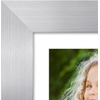 image:imageAmericanflat 8x8 Picture Frame  Matted to 5x5  Engineered Wood  White  Shatterresistant glass wall or tabletop display with included easel sawtooth hangers included secure turntab backingSilver