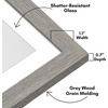 image:imageAmericanflat 8x8 Picture Frame  Matted to 5x5  Engineered Wood  White  Shatterresistant glass wall or tabletop display with included easel sawtooth hangers included secure turntab backingGrey Wood