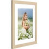 image:imageAmericanflat 8x8 Picture Frame  Matted to 5x5  Engineered Wood  White  Shatterresistant glass wall or tabletop display with included easel sawtooth hangers included secure turntab backingNatural Oak