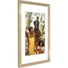 image:imageAmericanflat 8x8 Picture Frame  Matted to 5x5  Engineered Wood  White  Shatterresistant glass wall or tabletop display with included easel sawtooth hangers included secure turntab backingGold