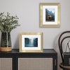 image:imageAmericanflat 8x8 Picture Frame  Matted to 5x5  Engineered Wood  White  Shatterresistant glass wall or tabletop display with included easel sawtooth hangers included secure turntab backingGold