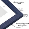 image:imageAmericanflat 8x8 Picture Frame  Matted to 5x5  Engineered Wood  White  Shatterresistant glass wall or tabletop display with included easel sawtooth hangers included secure turntab backingBlue