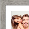 image:imageAmericanflat 8x8 Picture Frame  Matted to 5x5  Engineered Wood  White  Shatterresistant glass wall or tabletop display with included easel sawtooth hangers included secure turntab backingGrey Wood