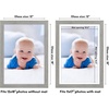 image:imageAmericanflat 8x8 Picture Frame  Matted to 5x5  Engineered Wood  White  Shatterresistant glass wall or tabletop display with included easel sawtooth hangers included secure turntab backingGrey Wood