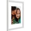 image:imageAmericanflat 8x8 Picture Frame  Matted to 5x5  Engineered Wood  White  Shatterresistant glass wall or tabletop display with included easel sawtooth hangers included secure turntab backingWhite