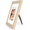 image:imageAmericanflat 8x8 Picture Frame  Matted to 5x5  Engineered Wood  White  Shatterresistant glass wall or tabletop display with included easel sawtooth hangers included secure turntab backingNatural Oak