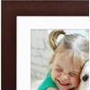 image:imageAmericanflat 8x8 Picture Frame  Matted to 5x5  Engineered Wood  White  Shatterresistant glass wall or tabletop display with included easel sawtooth hangers included secure turntab backingMahogany