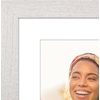 image:imageAmericanflat 8x8 Picture Frame  Matted to 5x5  Engineered Wood  White  Shatterresistant glass wall or tabletop display with included easel sawtooth hangers included secure turntab backingWhite
