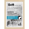 image:imageAmericanflat 8x8 Picture Frame  Matted to 5x5  Engineered Wood  White  Shatterresistant glass wall or tabletop display with included easel sawtooth hangers included secure turntab backingNatural Oak