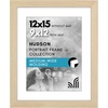 image:imageAmericanflat 8x8 Picture Frame  Matted to 5x5  Engineered Wood  White  Shatterresistant glass wall or tabletop display with included easel sawtooth hangers included secure turntab backingNatural Oak