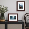 image:imageAmericanflat 8x8 Picture Frame  Matted to 5x5  Engineered Wood  White  Shatterresistant glass wall or tabletop display with included easel sawtooth hangers included secure turntab backingMahogany